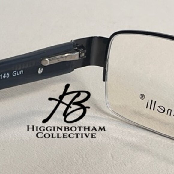 New BENELLI Eyeglasses Frames B102 55-19-145 Color Gun Half Rim w/ Sleeve - Picture 8 of 14